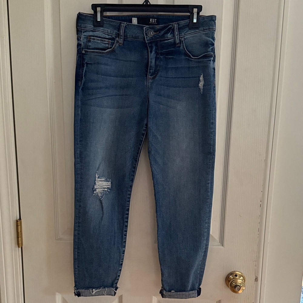 Kut from the Kloth Diana Crop Skinny Women's Distressed Cropped Jeans